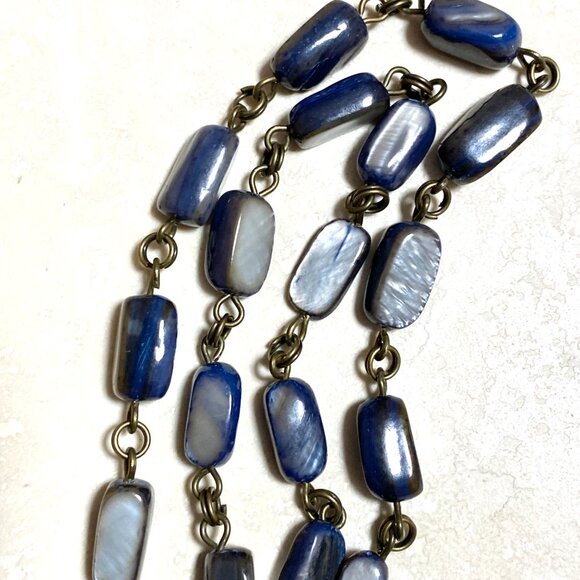 Rainbow Mother of Pearl Longevity Life Tree Pendant Bronze Link Long Necklace - Picture 8 of 12